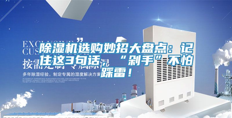 除濕機選購妙招大盤點:記住這3句話,“剁手”不怕踩雷!